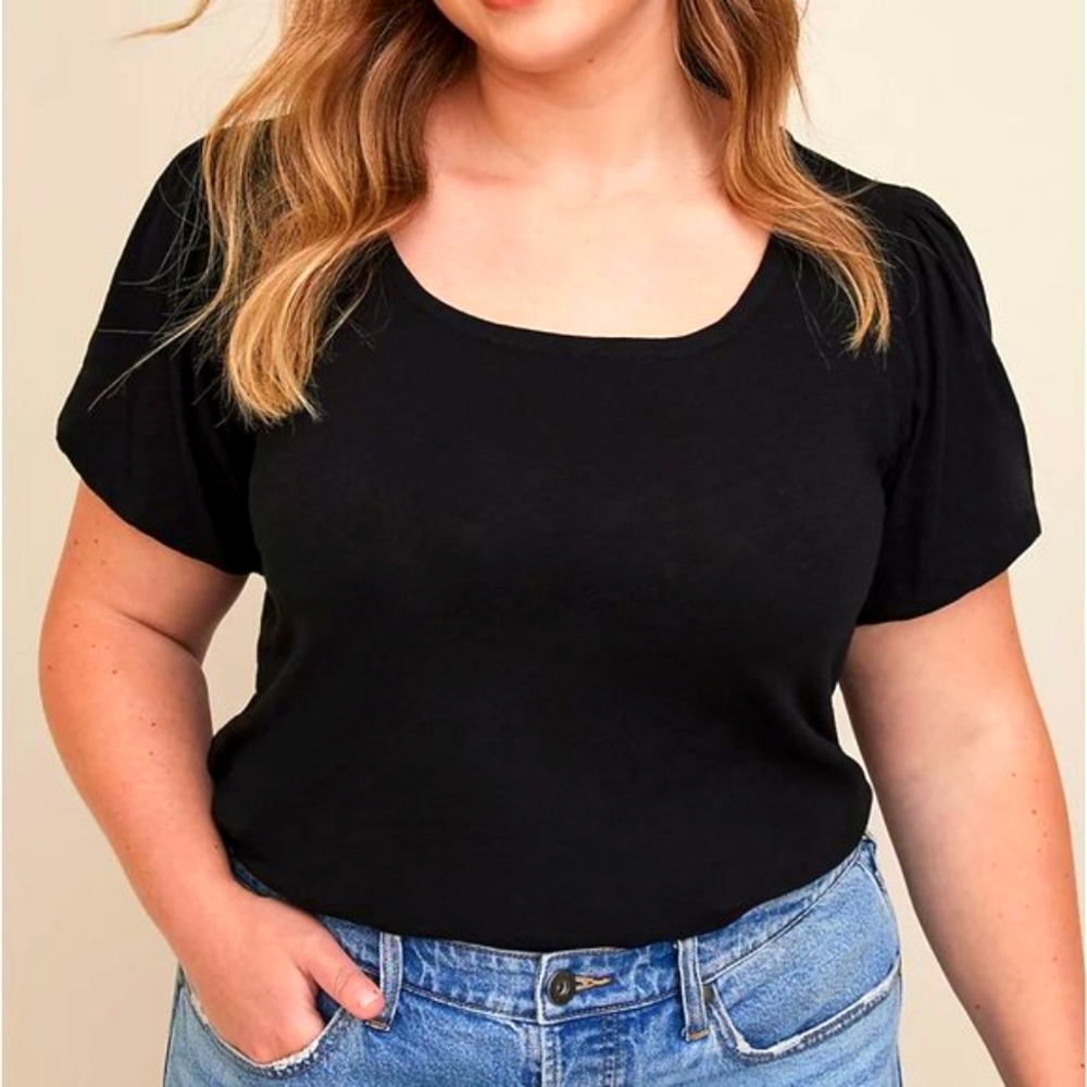 ❤️NWT TORRID PUFF SLEEVE TEE - SLUB KNIT COTTON - PLUS SIZE